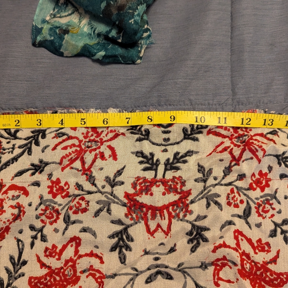 Fashion Scarf - Floral Lightweight Black, Red, &  White - Picture 6 of 6
